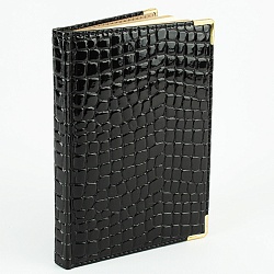 ежедневник недатированный  а5 152л iguana (черный) обложка искусств. кожа , золотой срез мет.уг