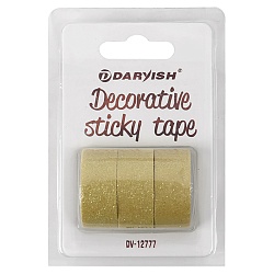 лента декоративная липкая  3шт/уп 15мм*3м "darvish" блёстки золотая