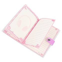 Блокнот 10,5*14,8 см 80л с обложкой ПВХ "Очаровательная кошечка" на кнопке