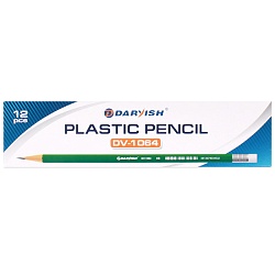 карандаш ч/г пластиковый с ластиком "darvish" hb корпус зеленый шестигранный