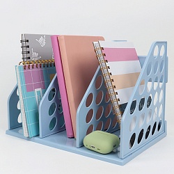 лоток вертикальный 3 отделения  голубой