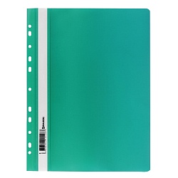 папка-скоросшиватель с перфорацией а4 "brauberg" 180мкм зелёная