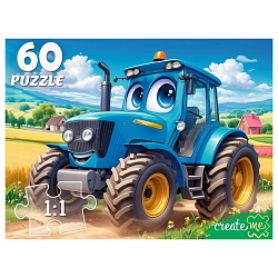 пазлы   60 элементов трактор в поле