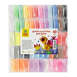 лёгкий пластилин  60 штук 36цветов  "мульти-пульти"