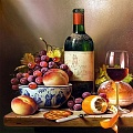 Набор для творчества "Рисование по номерам" 40*40см  Натюрморт с фруктами и вином