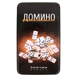 настольная игра "домино" металлическая коробка