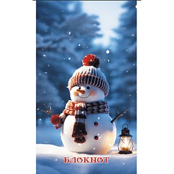 Блокнот А7  16л "Снеговик" на скрепке