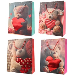 пакет подарочный 26*32*10см  "мишка с сердцем"