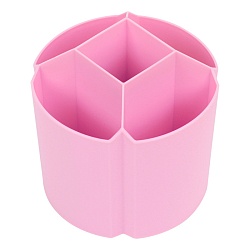 органайзер настольный пластиковый вращающийся 5 отделений розовый