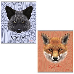 тетрадь  48л кл. на гребне "мордочки лис"