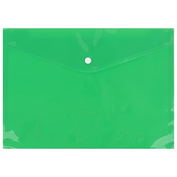 папка-конверт на кнопке а4 зеленая 160мкм