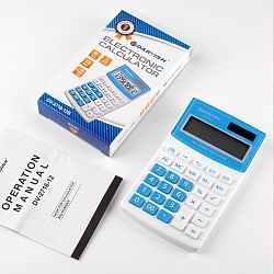 калькулятор настольный 12 разр.  "darvish" 80*134*21мм  бело/голубой
