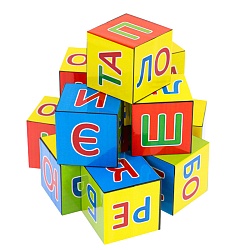 кубики пластиковые букварь 12шт/уп