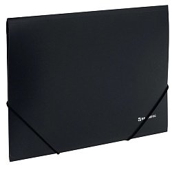 папка на резинке а4 "brauberg" 500мкм чёрная