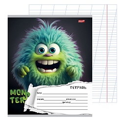 тетрадь  12л косая линия цв. обл "пушистые монстрики"