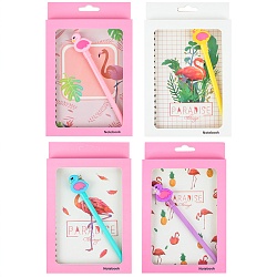 Блокнот подарочный  12*17см 38л  с ручкой "Фламинго" ассорти (4 вида)