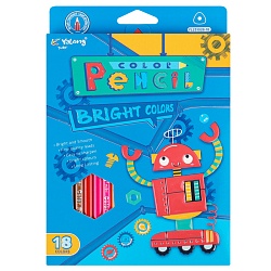 карандаши 18цв трёхгранный корпус "роботы"