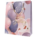 Пакет подарочный 26*32*10см  "Happy birthday" шары