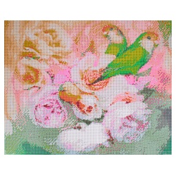алмазная живопись  40*50см  птички в цветах