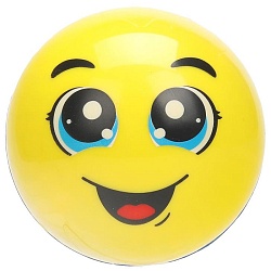 шарик 7 см с движением, 17 песен и звуков сине- желтый на блист.