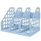 лоток вертикальный 3 отделения  голубой