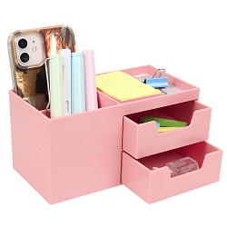 органайзер настольный пластиковый 5 отделений розовый