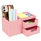 органайзер настольный пластиковый 5 отделений розовый