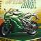 Блокнот 15,5*20,5см 60л на спирали в клетку "Зелёный мотоцикл"