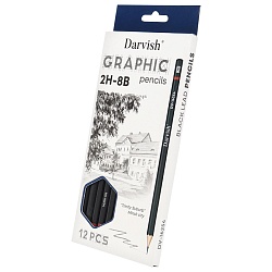 карандаши ч/г 12шт в наборе 2н-8в