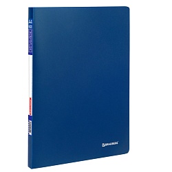 папка  20 файлов "brauberg" синяя 0,5мм