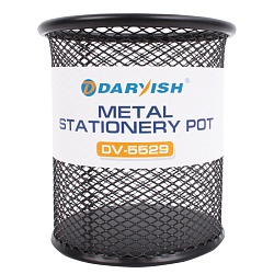 стакан металлический для канцелярских принадлежностей круглый черный