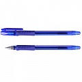 Ручка шар. синяя "Darvish" корпус прозрачный синий с резиновым держателем