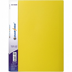 папка с 4-мя кольцами (35мм) "darvish" желтая толщина 0,7мм