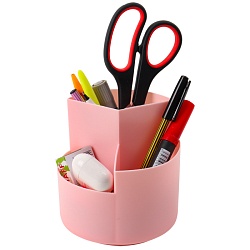 органайзер настольный пластиковый 3 отделения вращающийся розовый