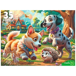 пазлымакси 35 элементов щенки и ёжик