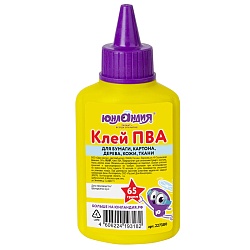 клей пва  65г юнландия (бумага, картон, дерево)