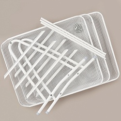 лоток горизонтальный металлический 3 секции белый