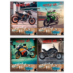 тетрадь  96л кл. "стремительные байки" обложка цветная мелованная