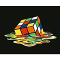 Рисование по номерам на чёрном холсте 40*50см  "Кубик-рубика"