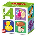 Кубики пластиковые "Микс" 4шт