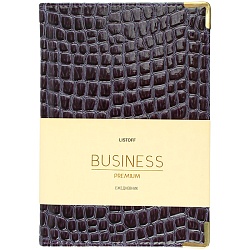 ежедневник недатированный  а5 152л iguana (темно-син) обложка искусств. кожа , золотой срез мет.уг