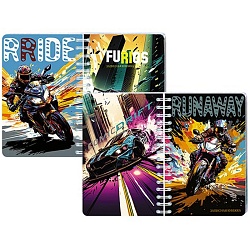 книжка записная-перевертыш  а6  80л "скорость" на гребне