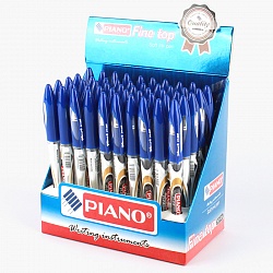 ручка шар. синяя на масляной основе "piano" корпус прозрачный с рисунком