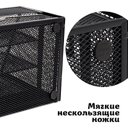 органайзер настольный металлический 5 отделений черный