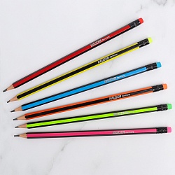 карандаш ч/г пластиковый  с ластиком neon