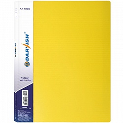 папка с зажимом  а4 "darvish" желтая толщина 0,7мм