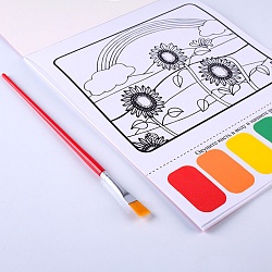 раскраска волшебная "чудесный сад" 21*16см + кисточка + сух.краски