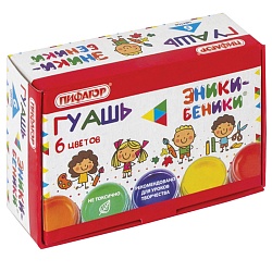 гуашь  6цв. "пифагор" "эники-беники" по 10мл