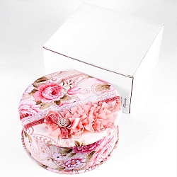 шкатулка-сувенир для украшений круглая с декором