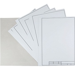 папка для черчения  а4 20л "чертёж механизма-3" с вертик. рамкой 160г/м2